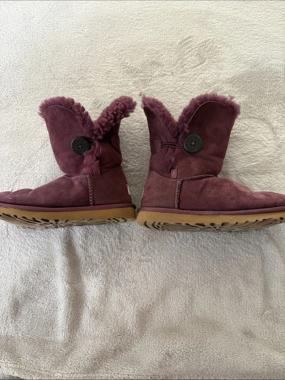 UGG Women's Shearling Button Boot - Plum Suede